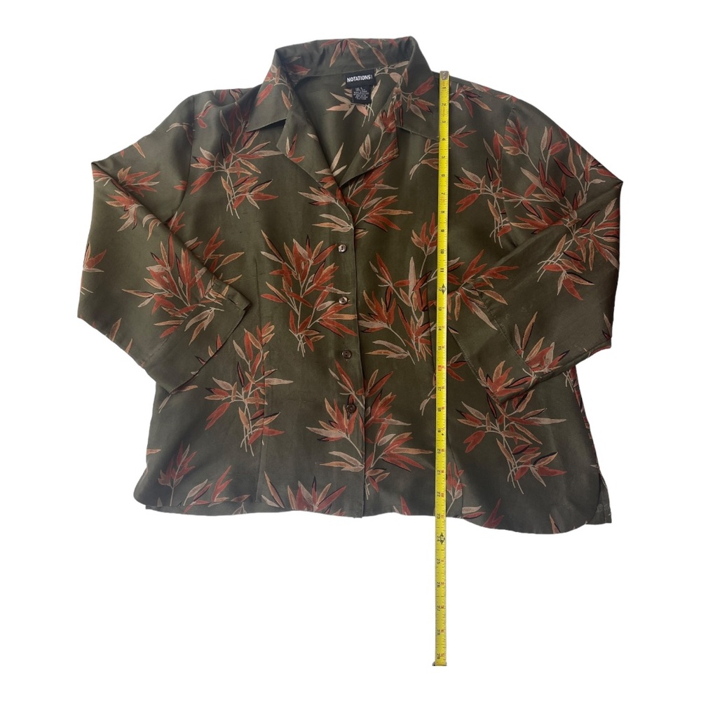 100% Silk Notations Silk Women's Blouse Size Large - Picture 5 of 8